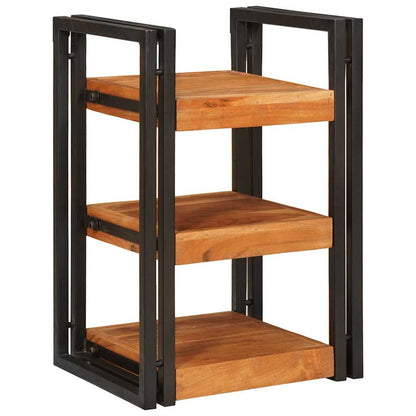 vidaXL Bedside Table Brown and Black 38 x 33 x 58 cm Solid Wood Acacia