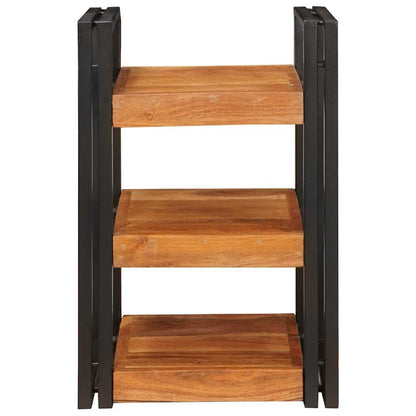 vidaXL Bedside Table 2 pcs Brown and Black Solid Wood Acacia