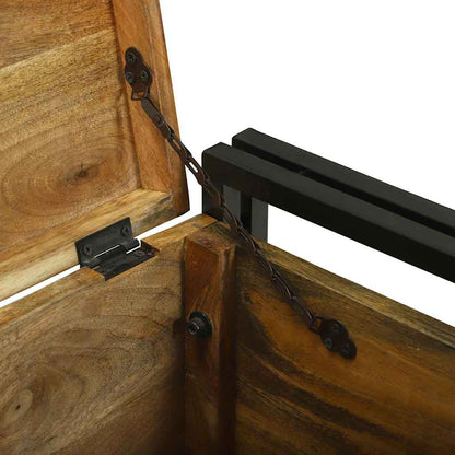 vidaXL Storage Box Brown and Black 50 x 50 x 50 cm Rough Mango Wood