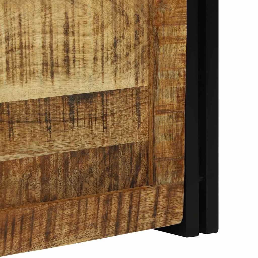 vidaXL Storage Box Brown and Black 50 x 50 x 50 cm Rough Mango Wood