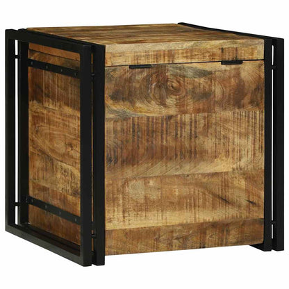 vidaXL Storage Box Brown and Black 50 x 50 x 50 cm Rough Mango Wood