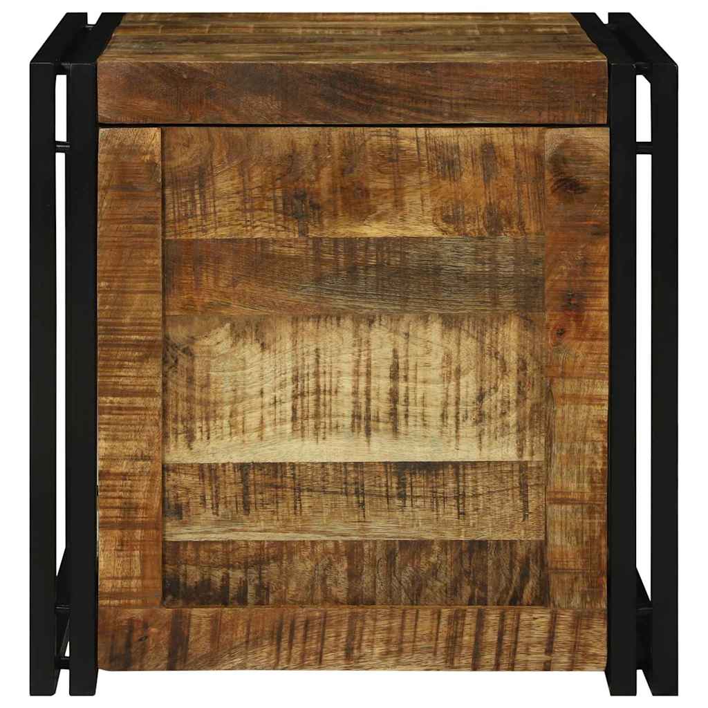vidaXL Storage Box Brown and Black 50 x 50 x 50 cm Rough Mango Wood