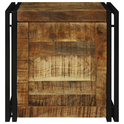 vidaXL Storage Box Brown and Black 50 x 50 x 50 cm Rough Mango Wood