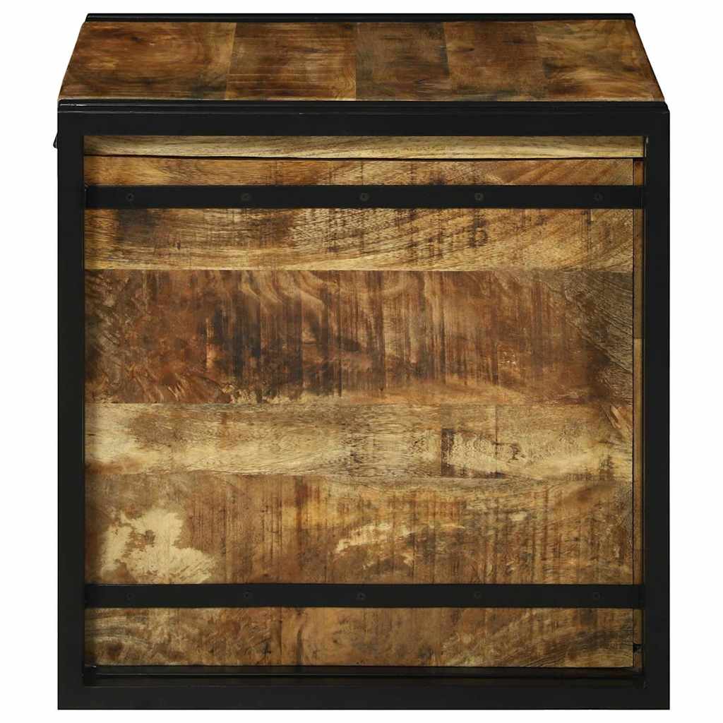 vidaXL Storage Box Brown and Black 50 x 50 x 50 cm Rough Mango Wood
