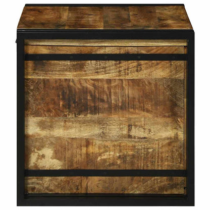 vidaXL Storage Box Brown and Black 50 x 50 x 50 cm Rough Mango Wood