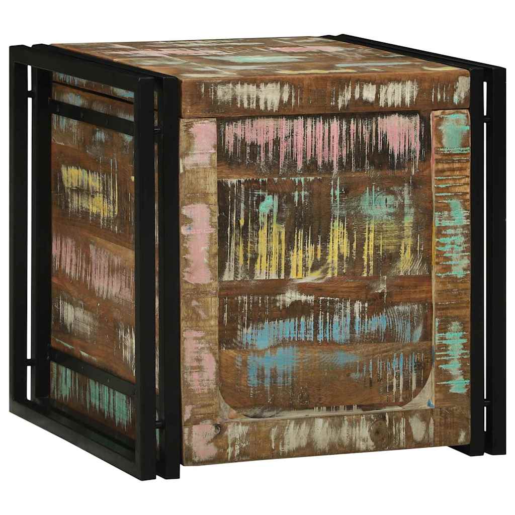 vidaXL Storage Box Brown and Black 50 x 50 x 50 cm Solid Reclaim Wood