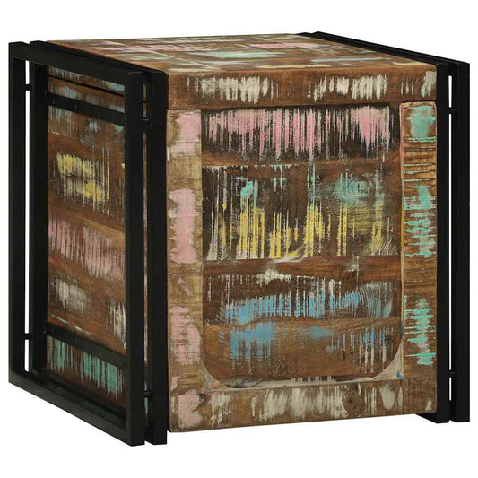 vidaXL Storage Box Brown and Black 50 x 50 x 50 cm Solid Reclaim Wood