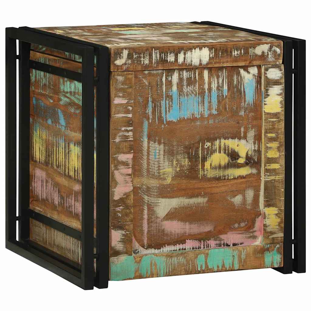 vidaXL Storage Box Brown and Black 50 x 50 x 50 cm Solid Reclaim Wood