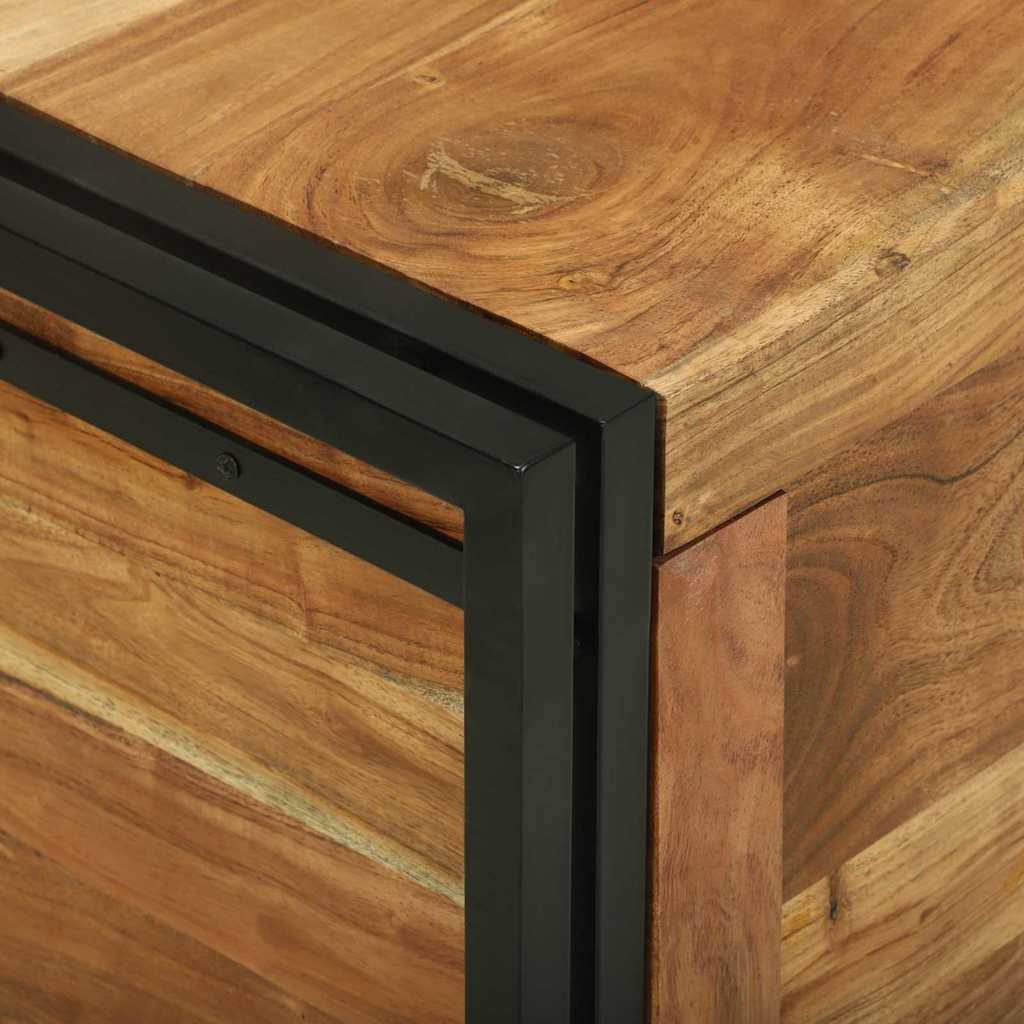 vidaXL Storage Box Brown and Black 50 x 50 x 50 cm Solid Acacia Wood