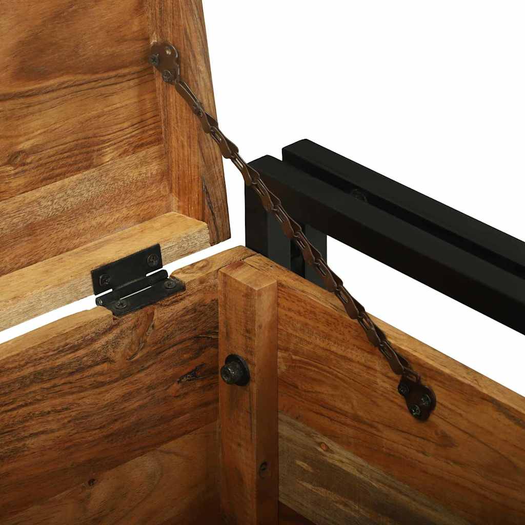 vidaXL Storage Box Brown and Black 50 x 50 x 50 cm Solid Acacia Wood