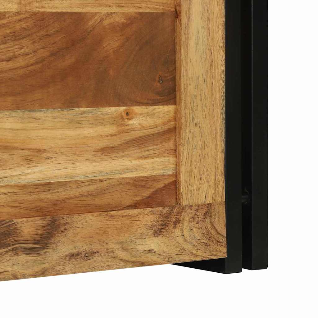 vidaXL Storage Box Brown and Black 50 x 50 x 50 cm Solid Acacia Wood