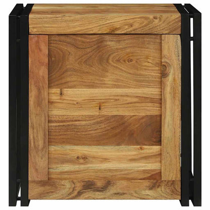 vidaXL Storage Box Brown and Black 50 x 50 x 50 cm Solid Acacia Wood