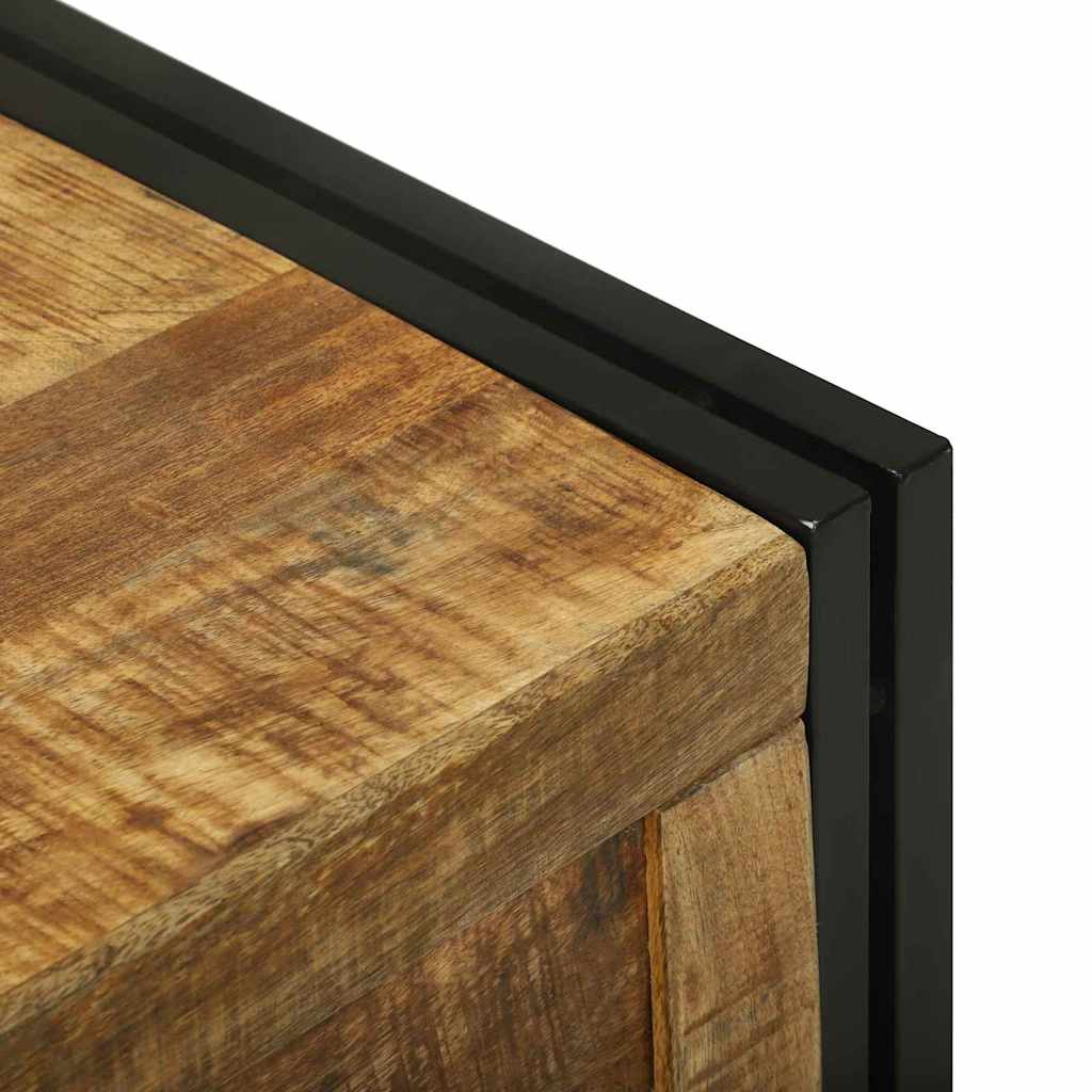 vidaXL Storage Box Brown and Black 80 x 50 x 50 cm Rough Mango Wood