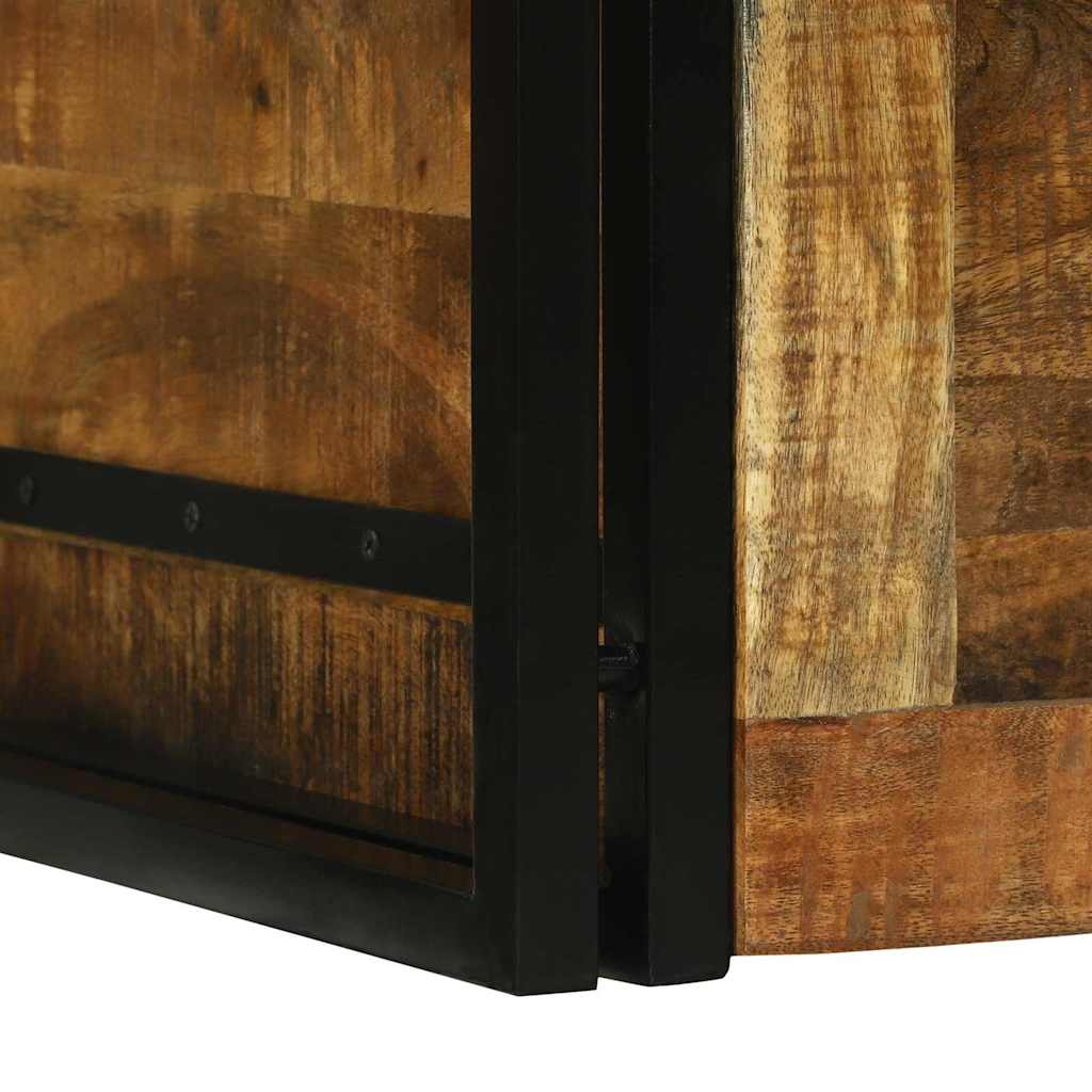 vidaXL Storage Box Brown and Black 80 x 50 x 50 cm Rough Mango Wood