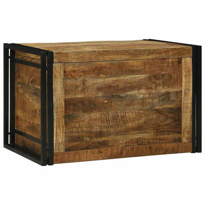 vidaXL Storage Box Brown and Black 80 x 50 x 50 cm Rough Mango Wood