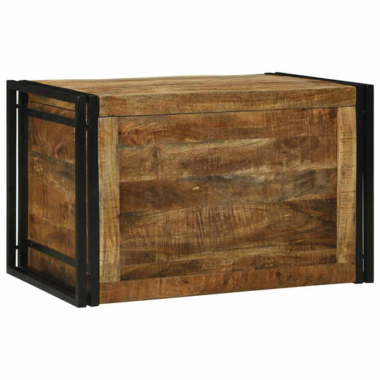 vidaXL Storage Box Brown and Black 80 x 50 x 50 cm Rough Mango Wood