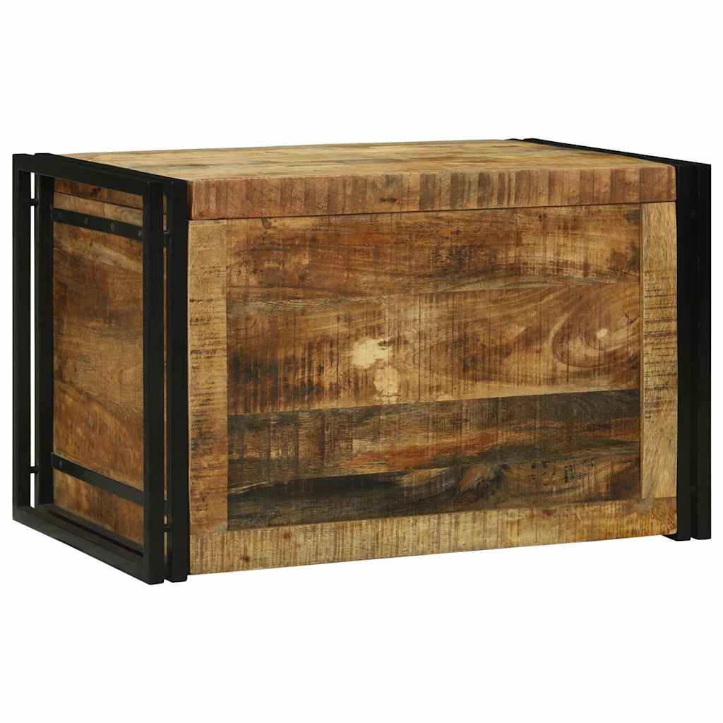 vidaXL Storage Box Brown and Black 80 x 50 x 50 cm Rough Mango Wood