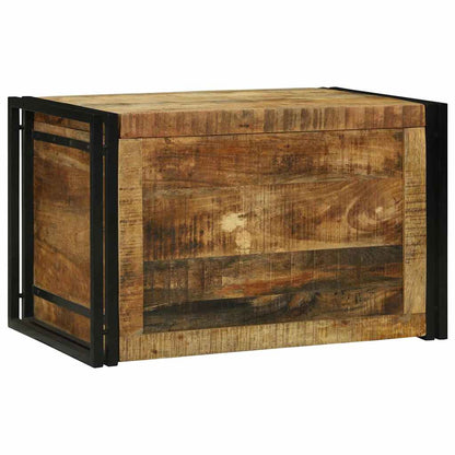 vidaXL Storage Box Brown and Black 80 x 50 x 50 cm Rough Mango Wood