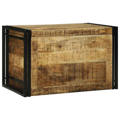 vidaXL Storage Box Brown and Black 80 x 50 x 50 cm Rough Mango Wood