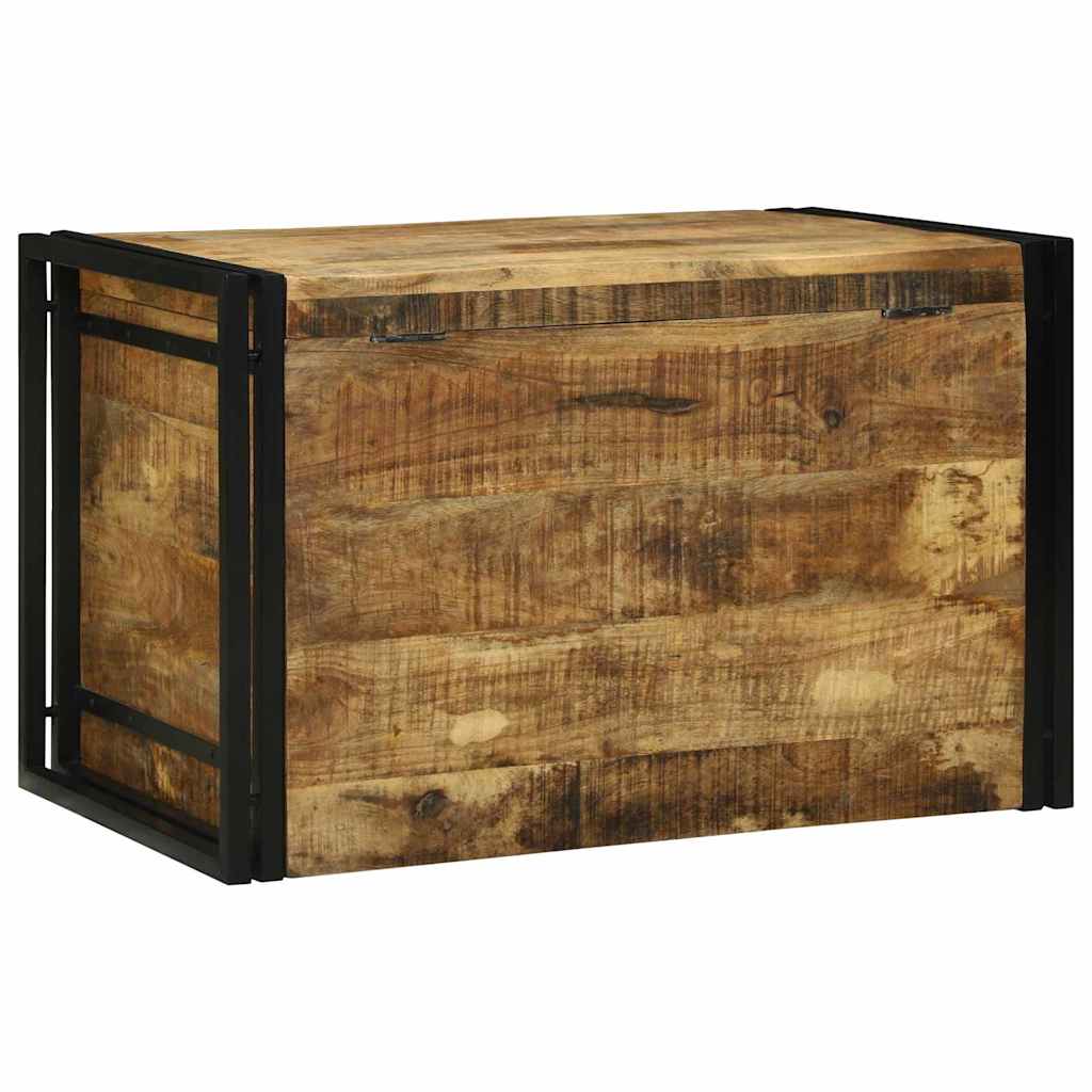 vidaXL Storage Box Brown and Black 80 x 50 x 50 cm Rough Mango Wood