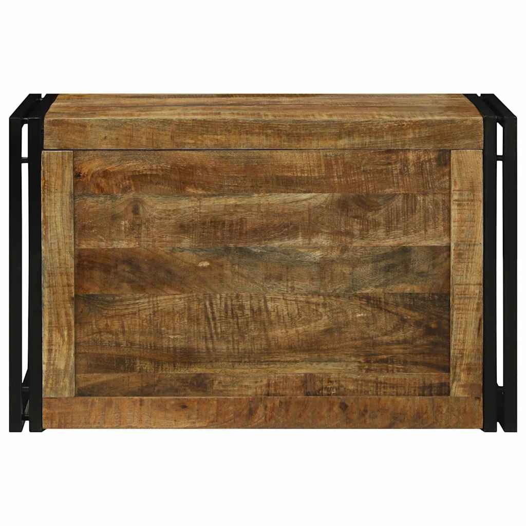 vidaXL Storage Box Brown and Black 80 x 50 x 50 cm Rough Mango Wood