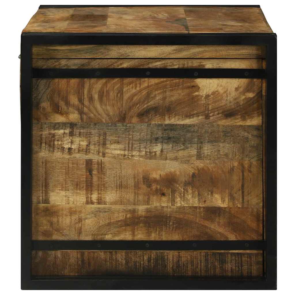 vidaXL Storage Box Brown and Black 80 x 50 x 50 cm Rough Mango Wood