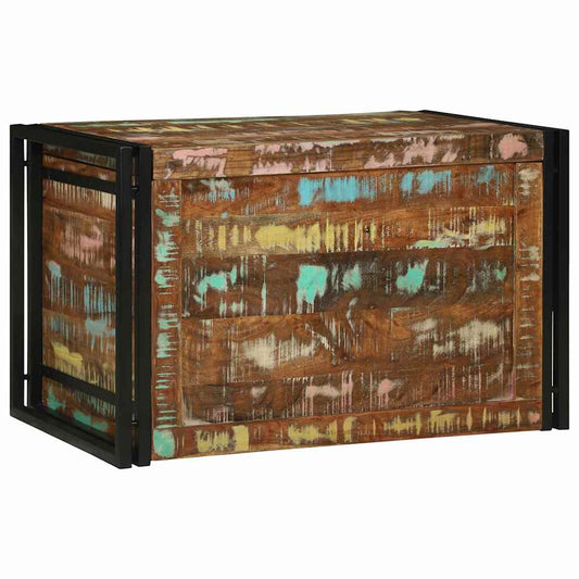 vidaXL Storage Box Brown and Black 80 x 50 x 50 cm Reclaimed Wood
