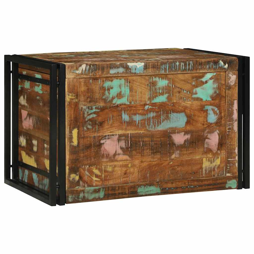 vidaXL Storage Box Brown and Black 80 x 50 x 50 cm Reclaimed Wood