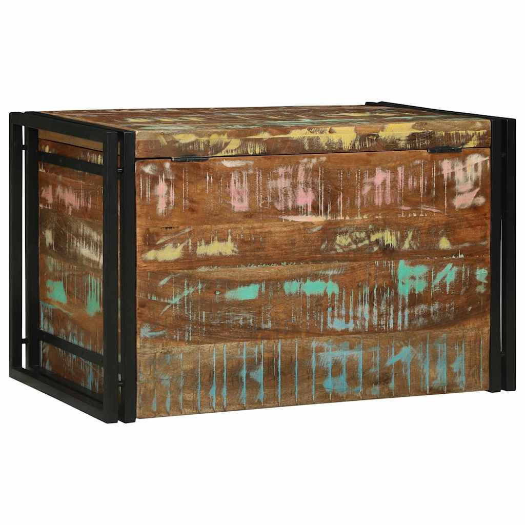 vidaXL Storage Box Brown and Black 80 x 50 x 50 cm Reclaimed Wood
