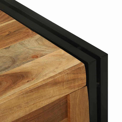 vidaXL Storage Box Brown and Black 80 x 50 x 50 cm Acacia Wood