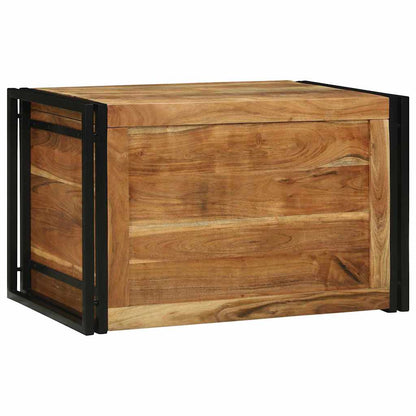 vidaXL Storage Box Brown and Black 80 x 50 x 50 cm Acacia Wood