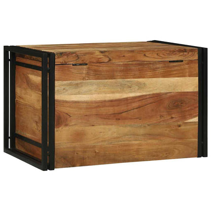 vidaXL Storage Box Brown and Black 80 x 50 x 50 cm Acacia Wood