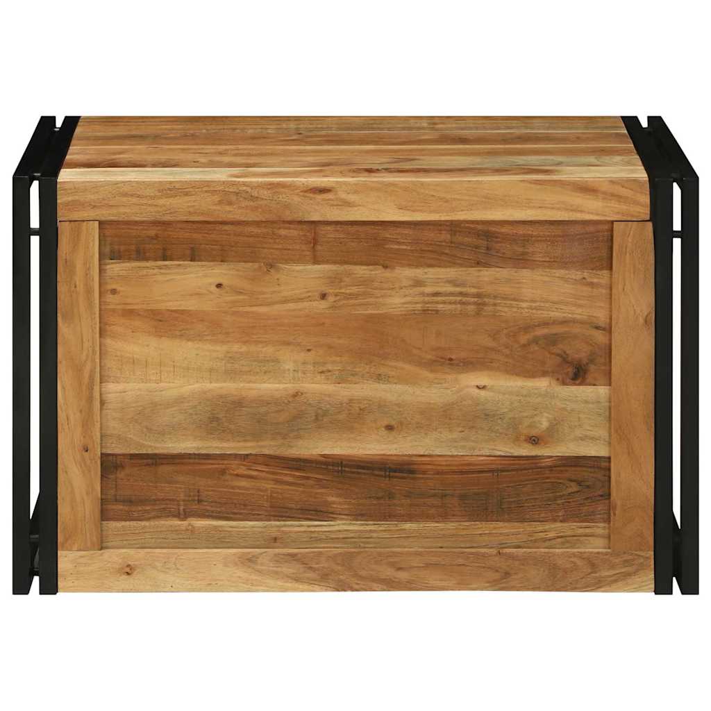 vidaXL Storage Box Brown and Black 80 x 50 x 50 cm Acacia Wood