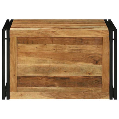vidaXL Storage Box Brown and Black 80 x 50 x 50 cm Acacia Wood