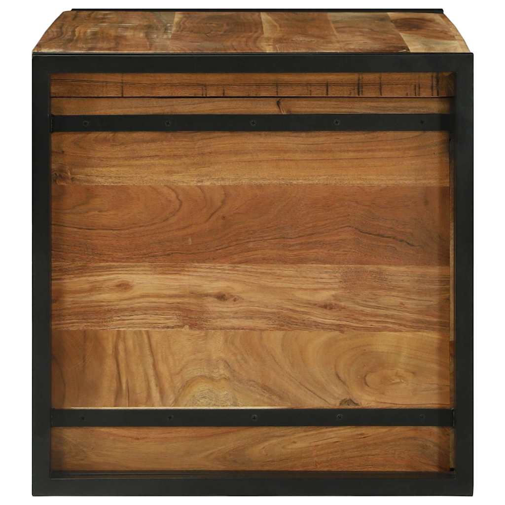 vidaXL Storage Box Brown and Black 80 x 50 x 50 cm Acacia Wood