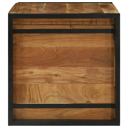 vidaXL Storage Box Brown and Black 80 x 50 x 50 cm Acacia Wood