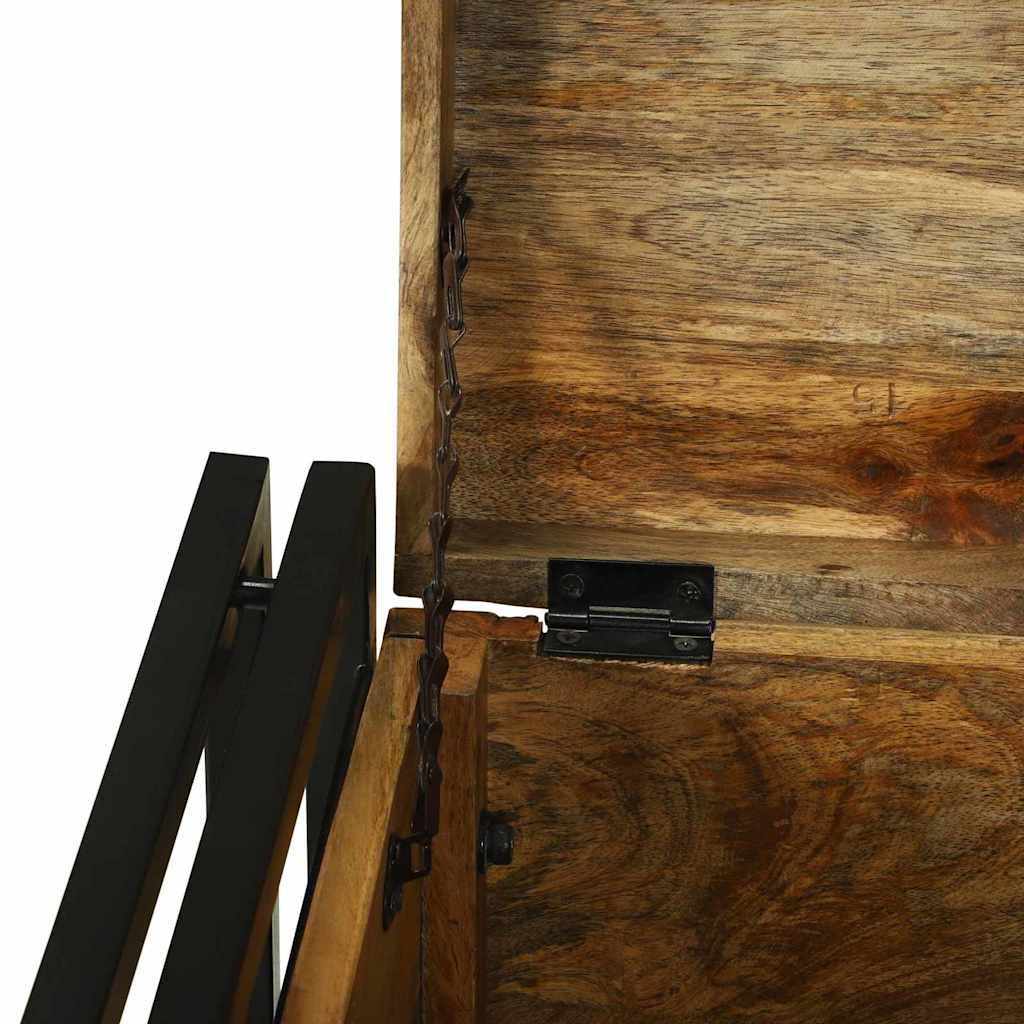 vidaXL Storage Box Brown and Black 40 x 40 x 40 cm Solid Mango Wood