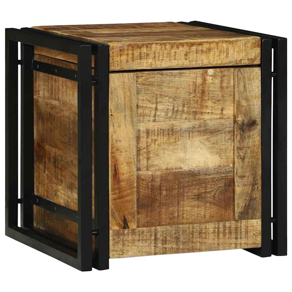 vidaXL Storage Box Brown and Black 40 x 40 x 40 cm Solid Mango Wood