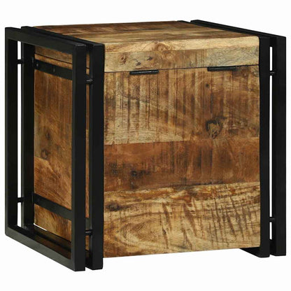 vidaXL Storage Box Brown and Black 40 x 40 x 40 cm Solid Mango Wood