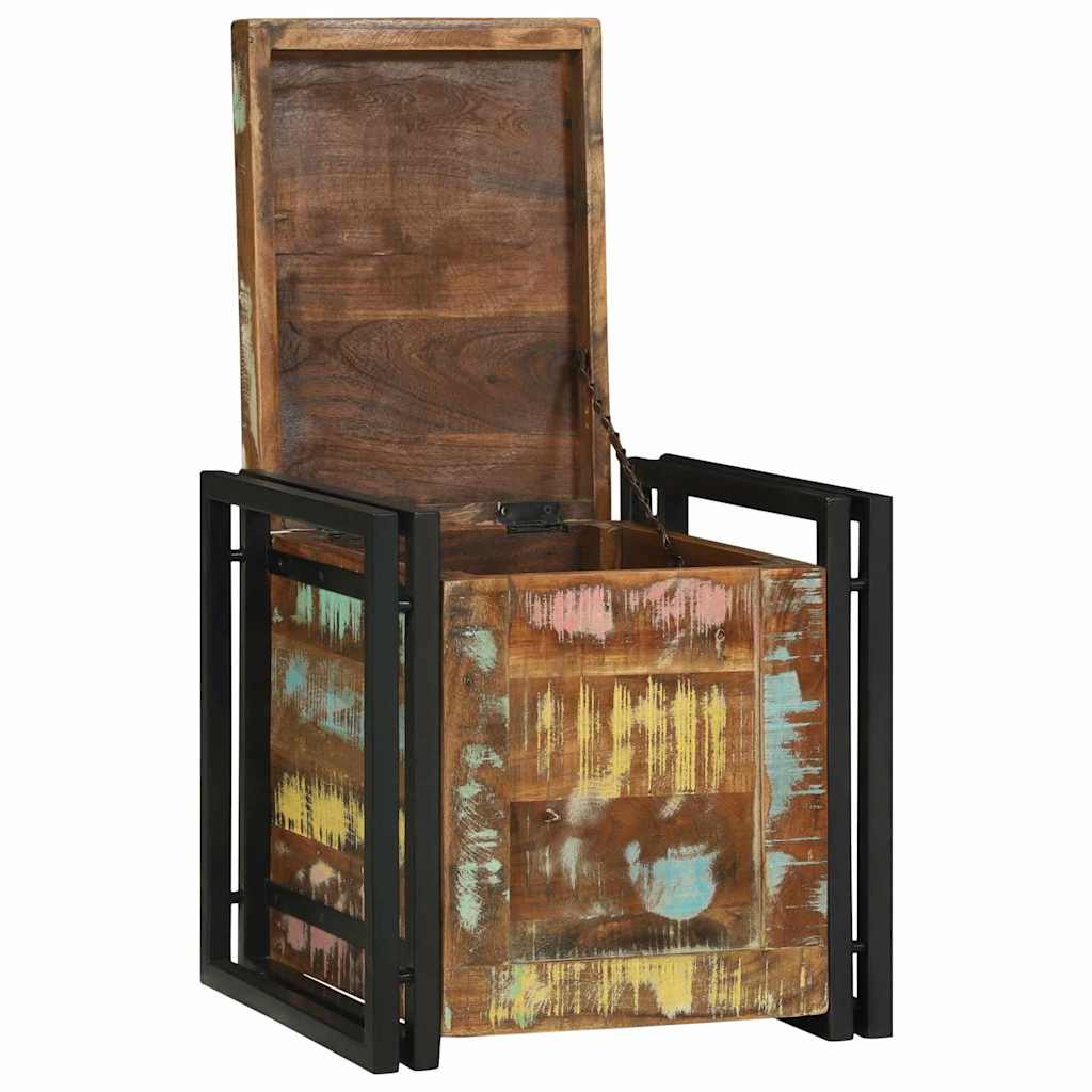 vidaXL Storage Box Brown and Black 40 x 40 x 40 cm Solid Acacia Wood