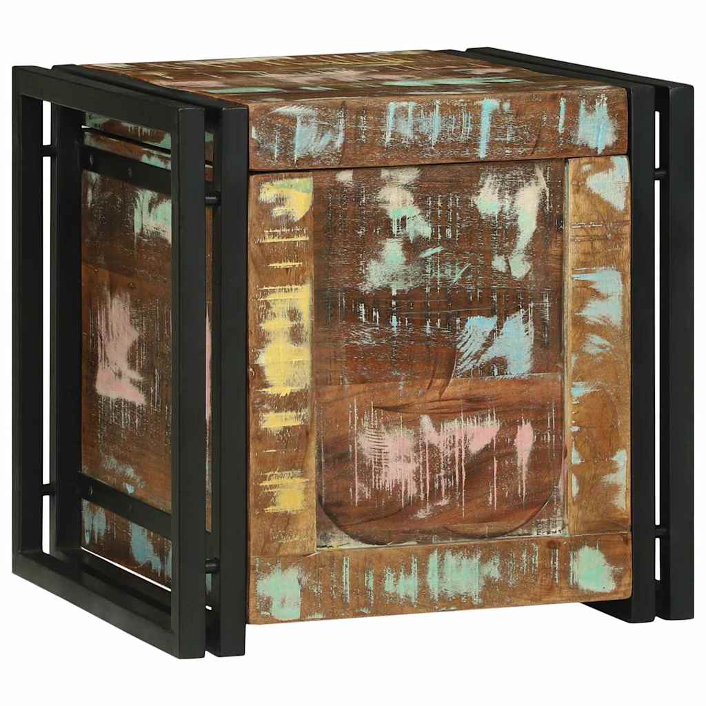 vidaXL Storage Box Brown and Black 40 x 40 x 40 cm Solid Acacia Wood