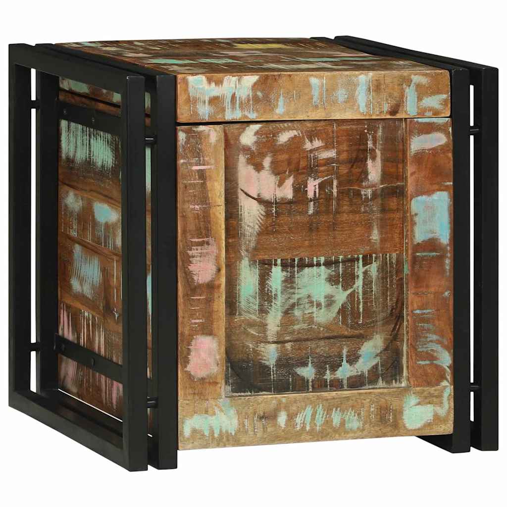 vidaXL Storage Box Brown and Black 40 x 40 x 40 cm Solid Acacia Wood