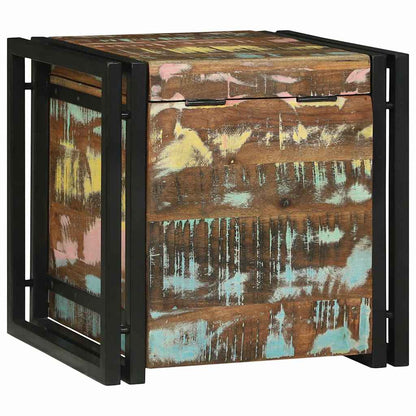 vidaXL Storage Box Brown and Black 40 x 40 x 40 cm Solid Acacia Wood