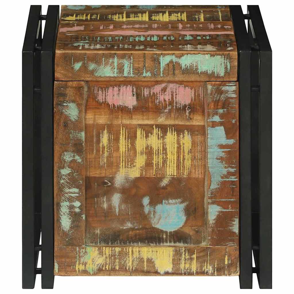 vidaXL Storage Box Brown and Black 40 x 40 x 40 cm Solid Acacia Wood