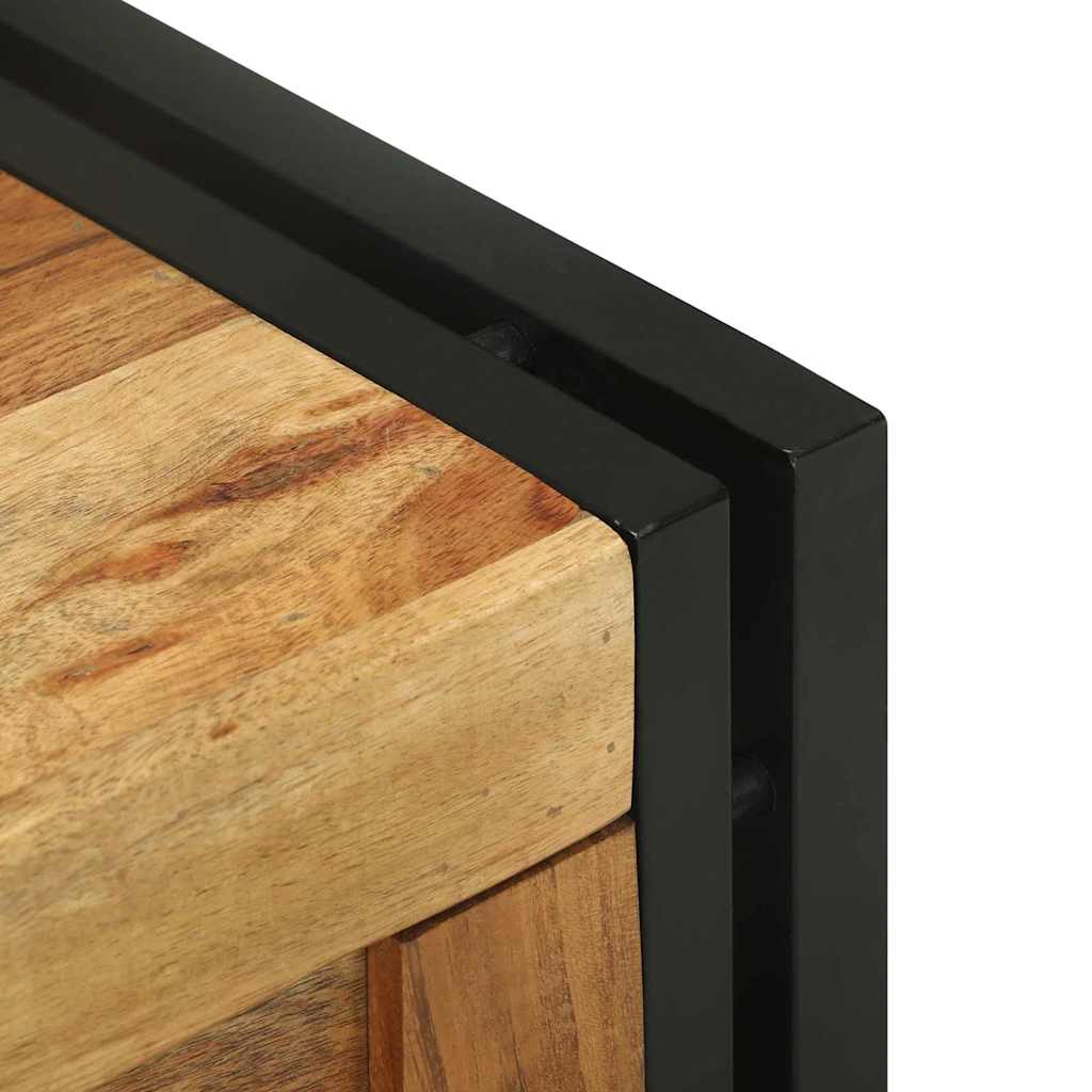 vidaXL Storage Box Brown and Black 40 x 40 x 40 cm Solid Acacia Wood