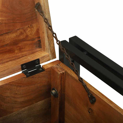 vidaXL Storage Box Brown and Black 40 x 40 x 40 cm Solid Acacia Wood