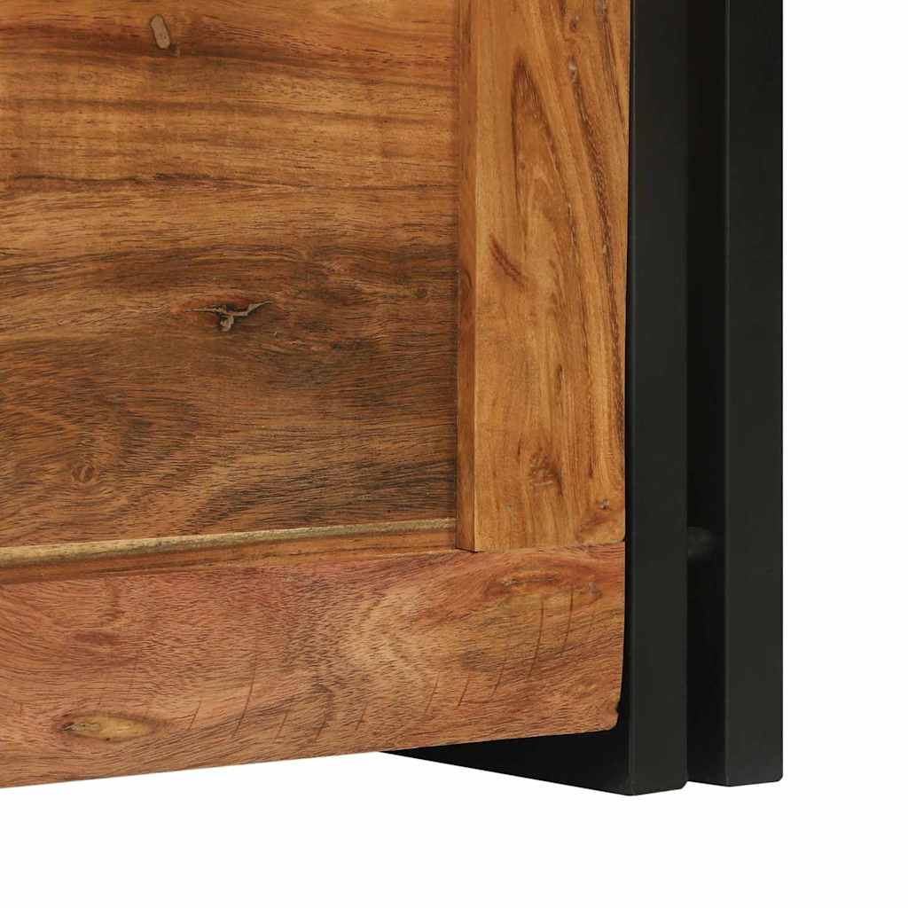 vidaXL Storage Box Brown and Black 40 x 40 x 40 cm Solid Acacia Wood