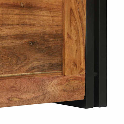 vidaXL Storage Box Brown and Black 40 x 40 x 40 cm Solid Acacia Wood