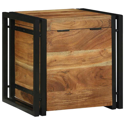 vidaXL Storage Box Brown and Black 40 x 40 x 40 cm Solid Acacia Wood