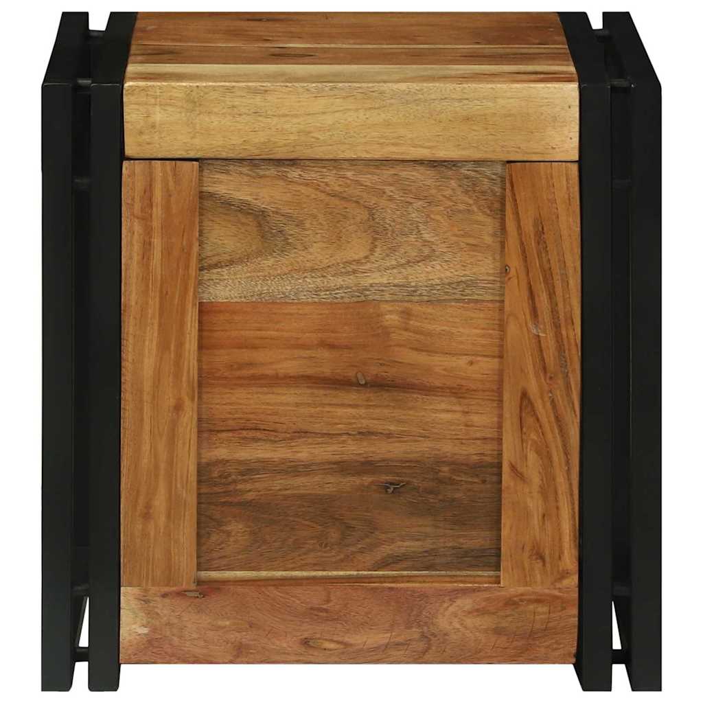 vidaXL Storage Box Brown and Black 40 x 40 x 40 cm Solid Acacia Wood